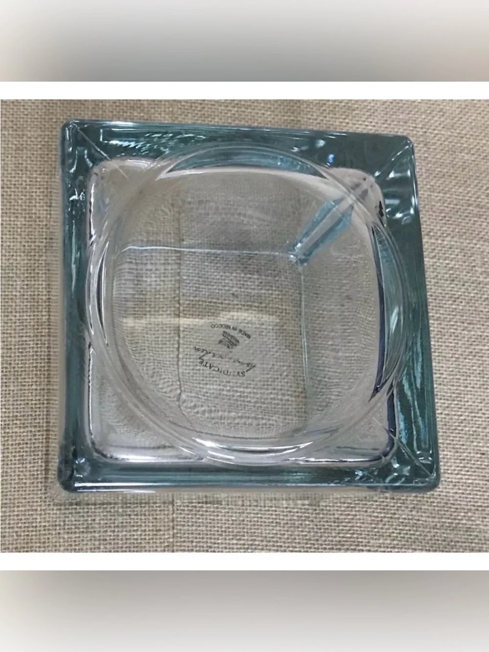 Syndicate Clear Mexican Glass Cube Block Vase Planter Minimalist Modern